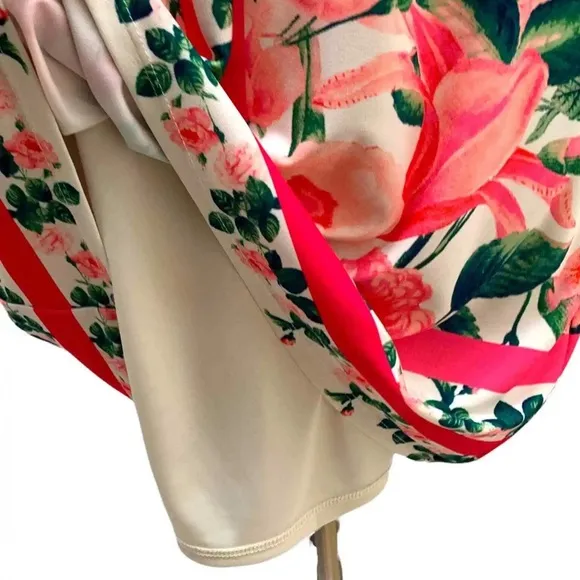 ❤️❤️ Eliza J Border Print Sheath Dress Ballet NeckElbow-Length Sleeve