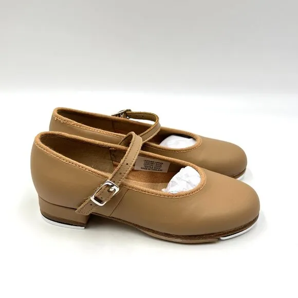 11 NARROW WIDTH Bloch Girls S0302G Tap-On Tan Leather Mary Jane Tap Dance Shoes