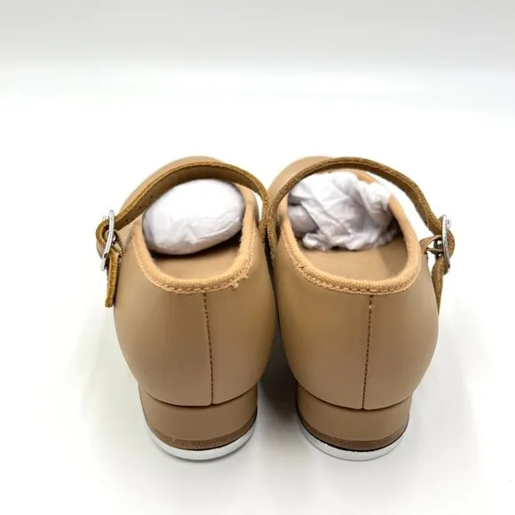 11 NARROW WIDTH Bloch Girls S0302G Tap-On Tan Leather Mary Jane Tap Dance Shoes