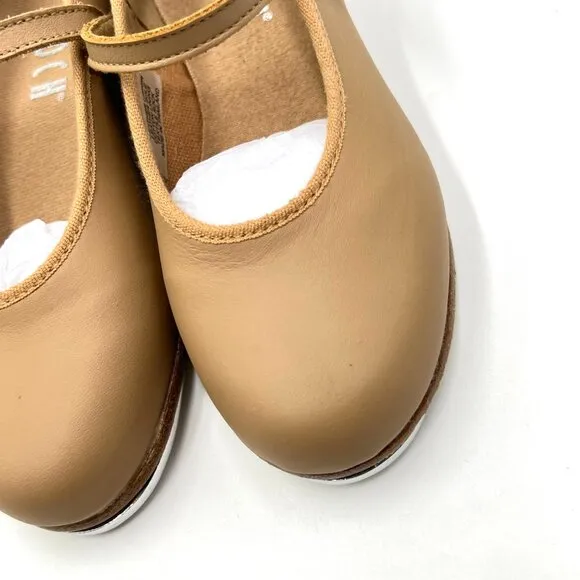 11 NARROW WIDTH Bloch Girls S0302G Tap-On Tan Leather Mary Jane Tap Dance Shoes
