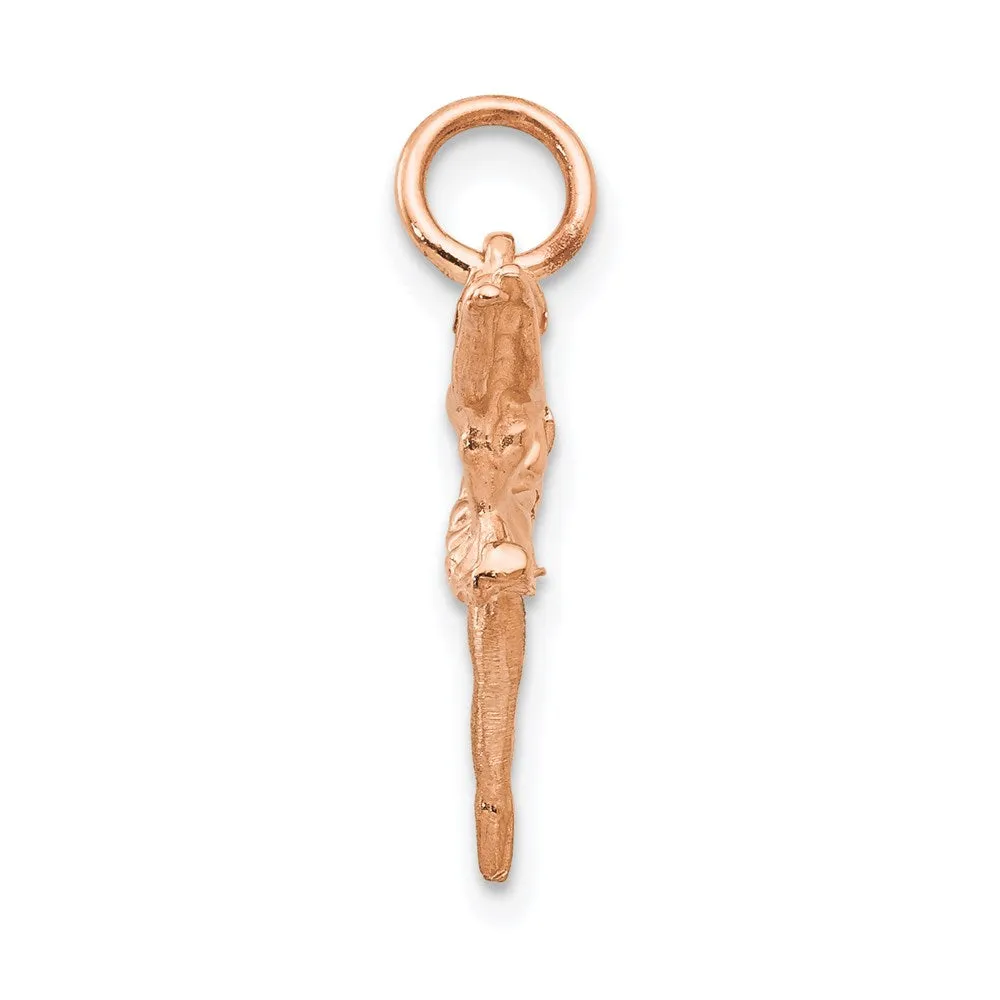 14K Rose Gold Polished 3-D Ballerina Charm