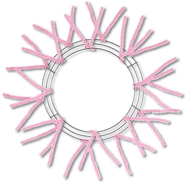 15" Pencil Wire Work Form : Pink 25" OAD (Wreath) XX750422