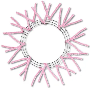 15" Pencil Wire Work Form : Pink 25" OAD (Wreath) XX750422