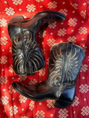 1950s Acme Gold Inlay Cowboy Boots 8.5