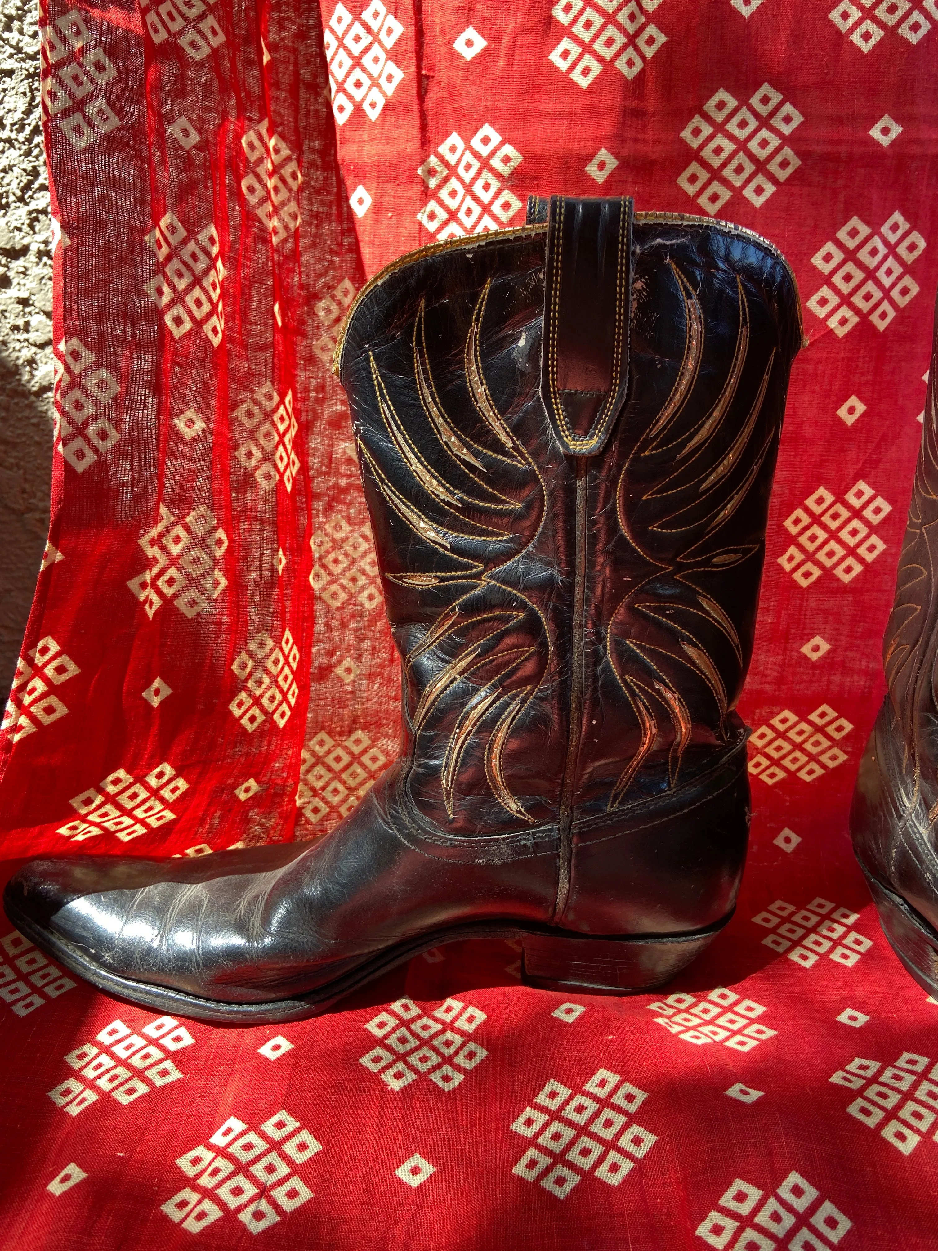 1950s Acme Gold Inlay Cowboy Boots 8.5