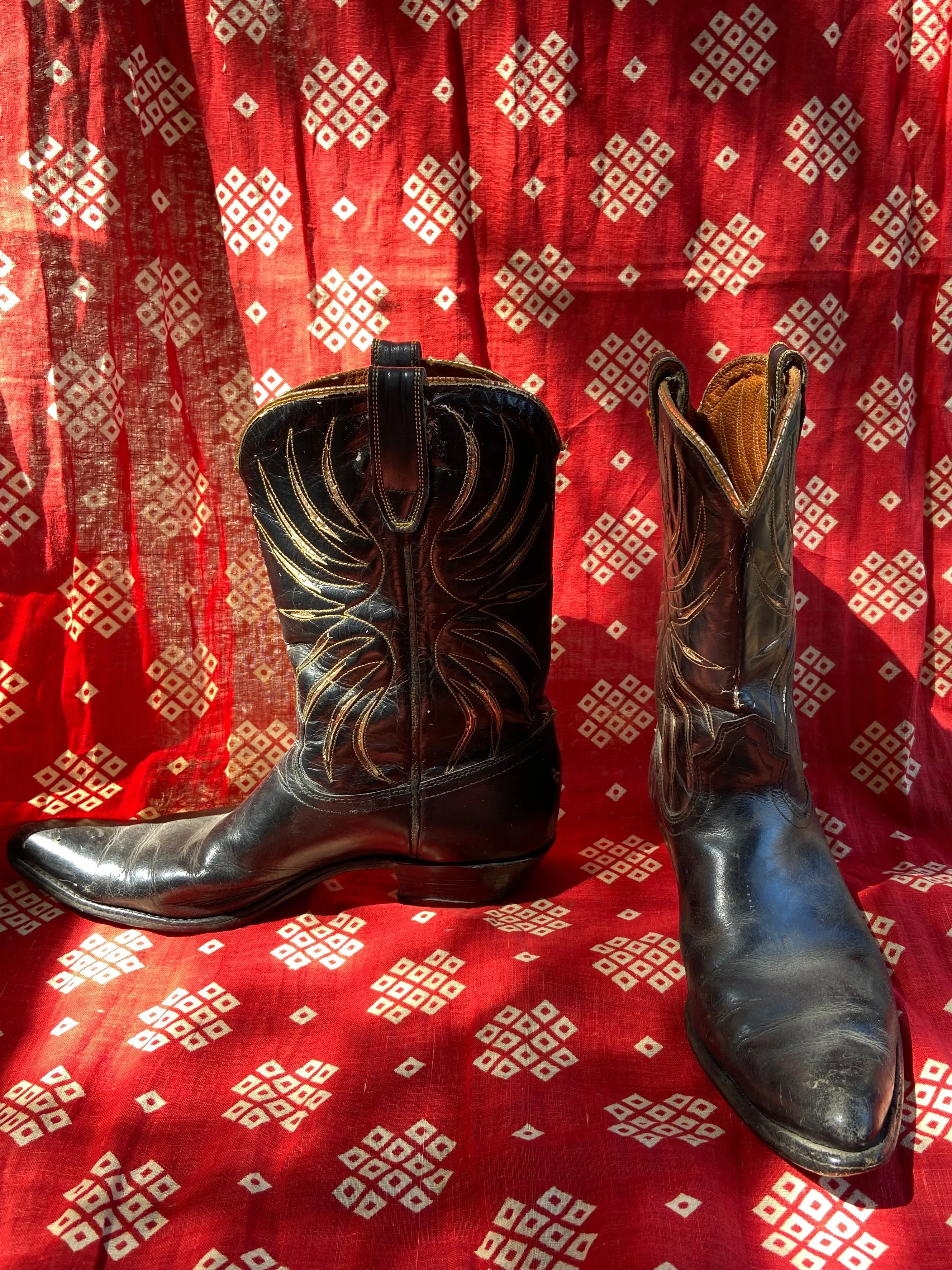 1950s Acme Gold Inlay Cowboy Boots 8.5