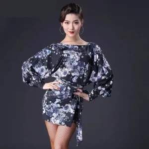 2021 Women Latin Dance Tops Female Adult New Practice Clothes Training Dance Clothing Ballroom Cha Cha Salsa Dancing Shirt S-XL