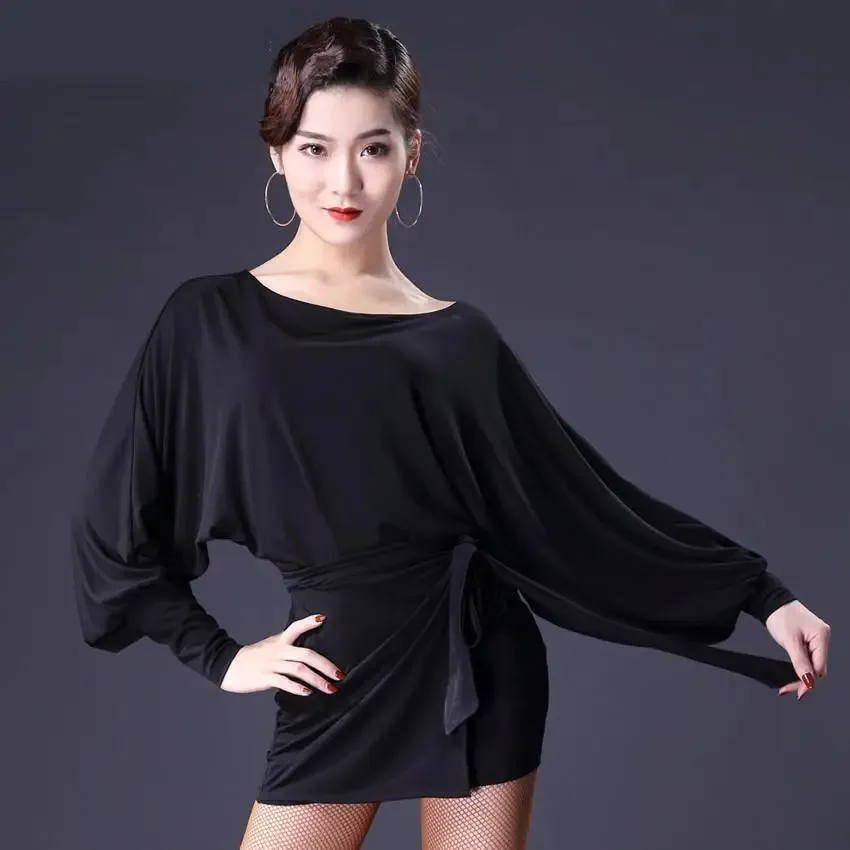 2021 Women Latin Dance Tops Female Adult New Practice Clothes Training Dance Clothing Ballroom Cha Cha Salsa Dancing Shirt S-XL