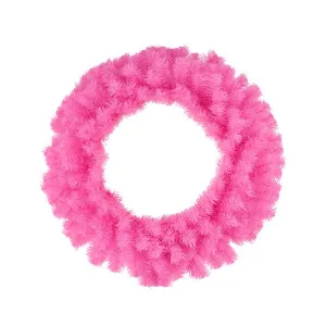24" Dia Pine Wreath: Pink - XX962322