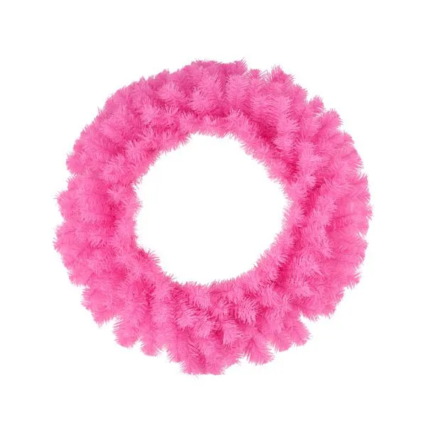 24" Dia Pine Wreath: Pink - XX962322