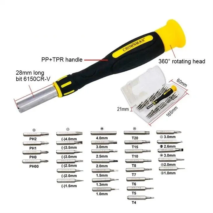 31 Piece Precision Screwdriver & Bits Set