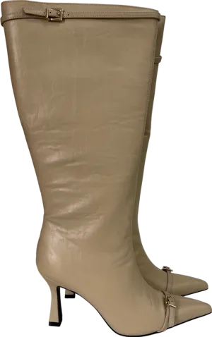 4th & Reckless Beige Buckle Front Knee High Boots UK 7 EU 40 👠