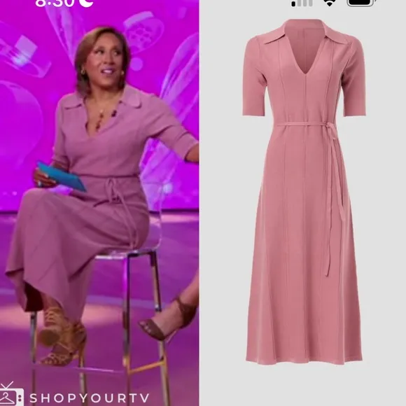 Adam Lippes Collared Knit Midi Dress XS comfortable work office Easter casual