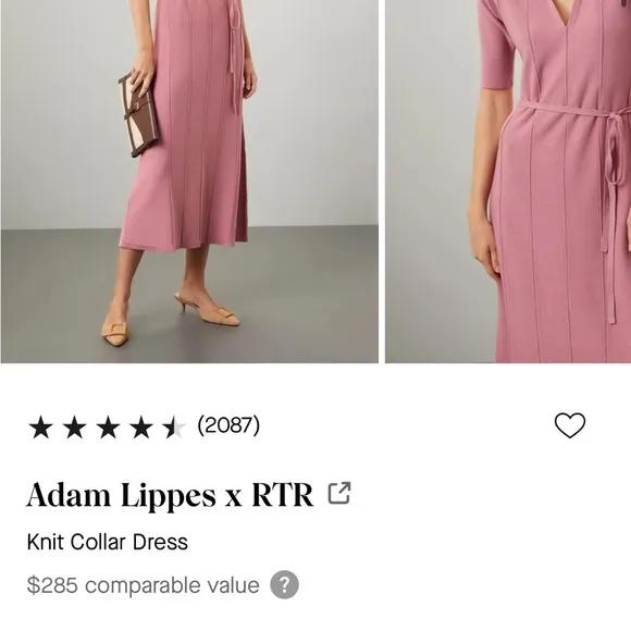 Adam Lippes Collared Knit Midi Dress XS comfortable work office Easter casual
