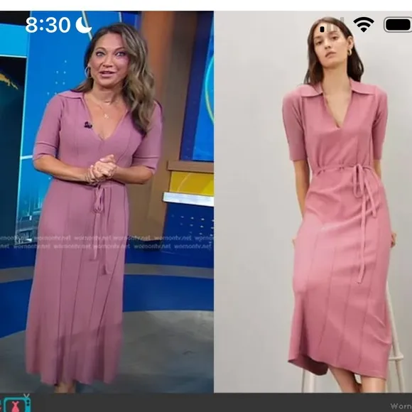Adam Lippes Collared Knit Midi Dress XS comfortable work office Easter casual