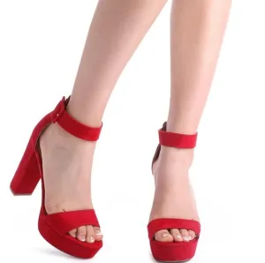 Adjustable Buckle Strap Platform Heels