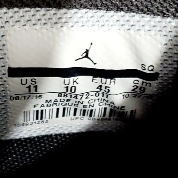 Air Jordan Franchise Basketball Sneakers Men Size 11 CLEAN Black Shoe 881472-011