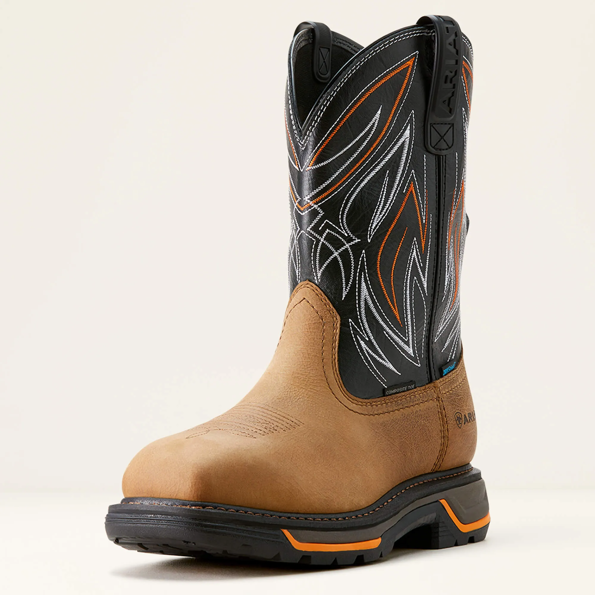 Ariat Men's Big Rig BOA 11" Comp Toe WP Western Work Boot- Tan- 10053617