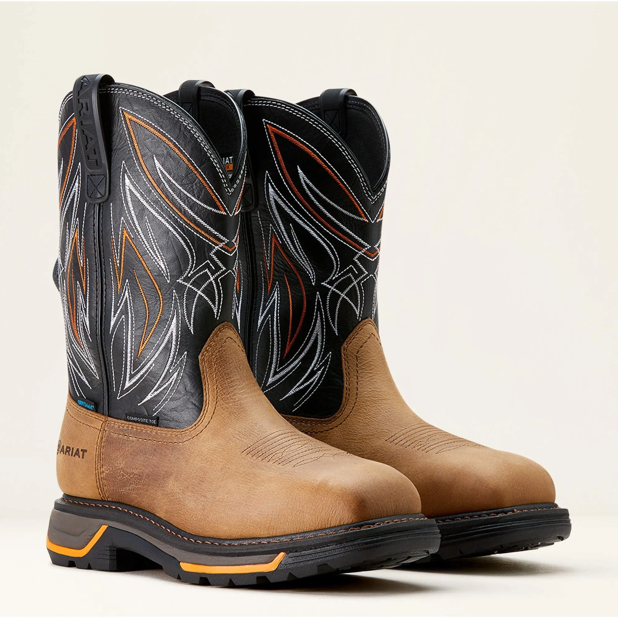 Ariat Men's Big Rig BOA 11" Comp Toe WP Western Work Boot- Tan- 10053617