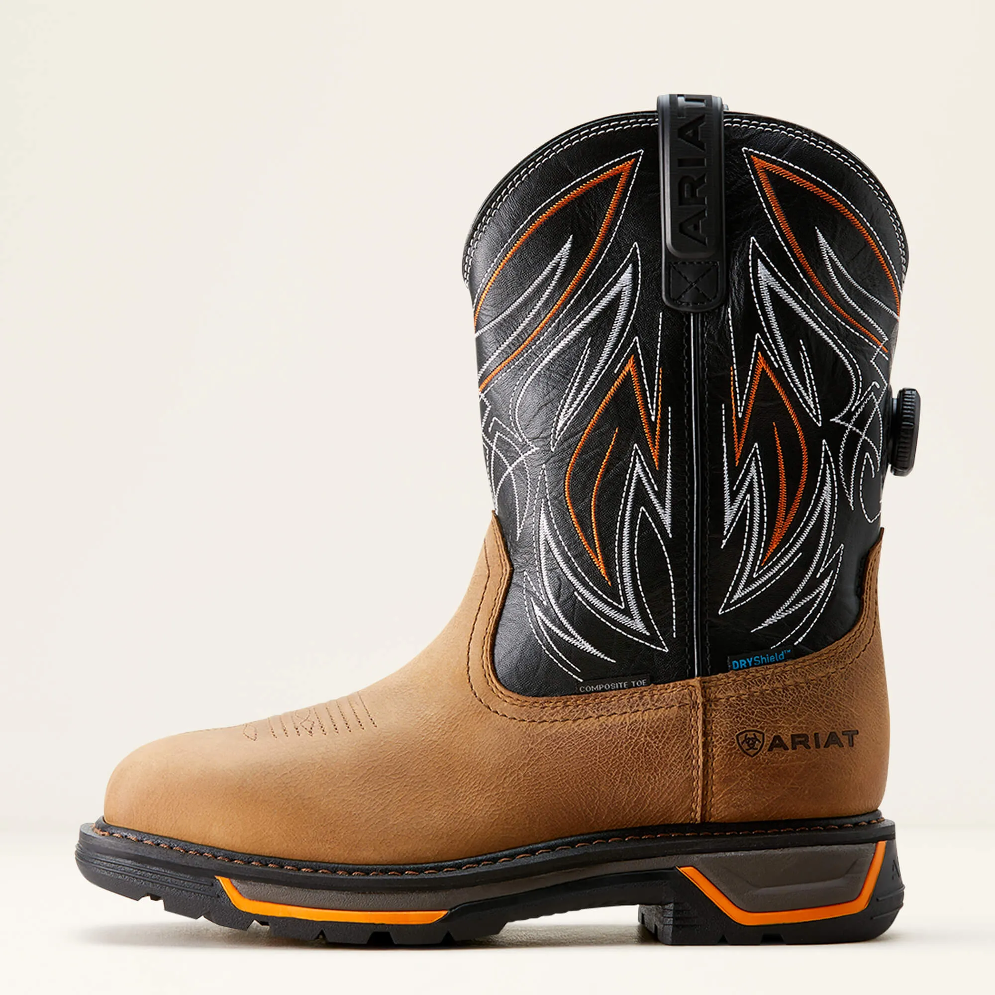 Ariat Men's Big Rig BOA 11" Comp Toe WP Western Work Boot- Tan- 10053617