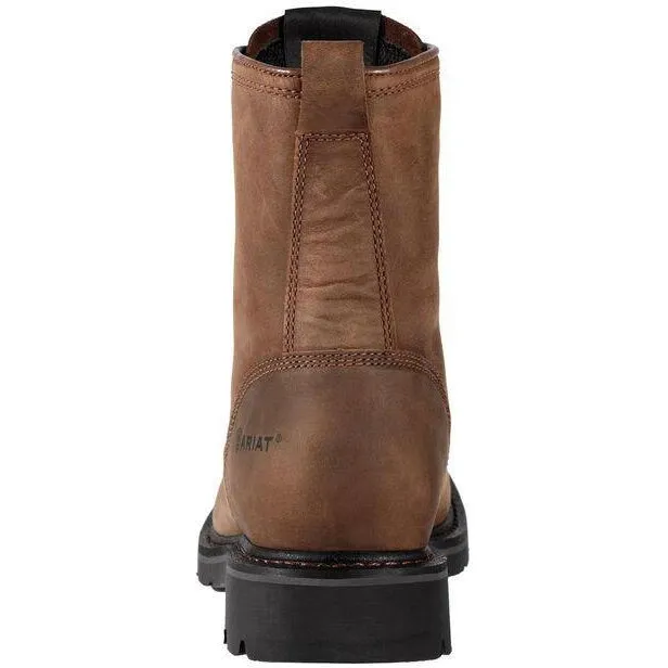 Ariat Men's Cascade 8" Wide Steel Toe Western Work Boot- Brown - 10011917