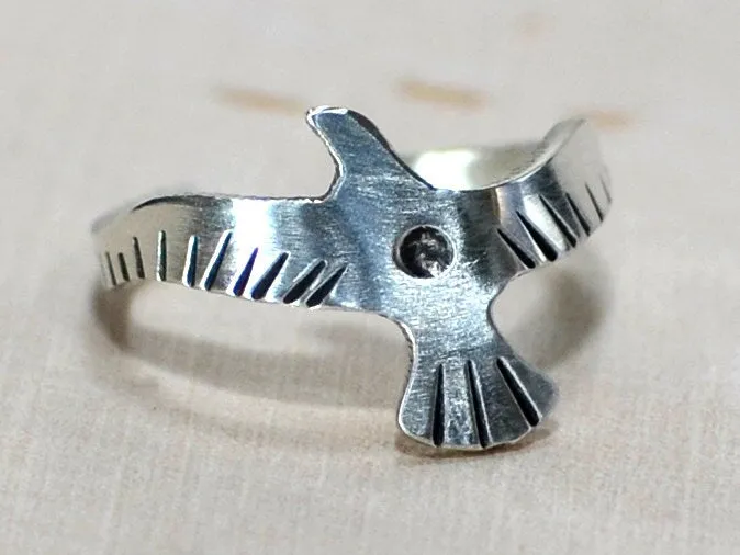 Artistic Seagull Sterling Silver Toe Ring or Adjustable Ring