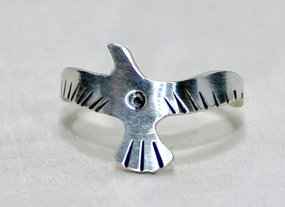 Artistic Seagull Sterling Silver Toe Ring or Adjustable Ring