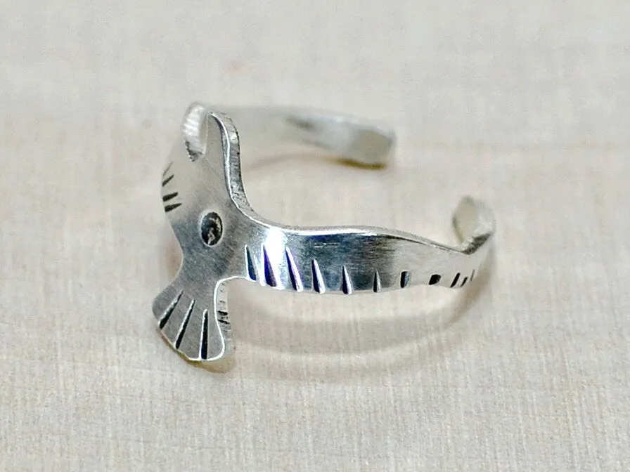 Artistic Seagull Sterling Silver Toe Ring or Adjustable Ring