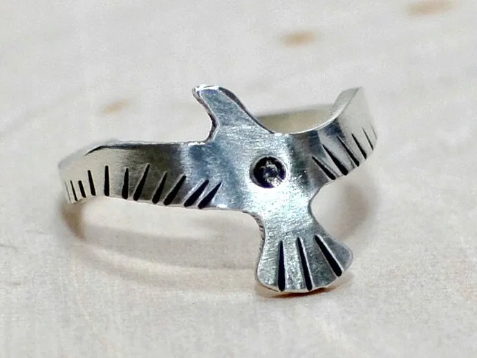 Artistic Seagull Sterling Silver Toe Ring or Adjustable Ring