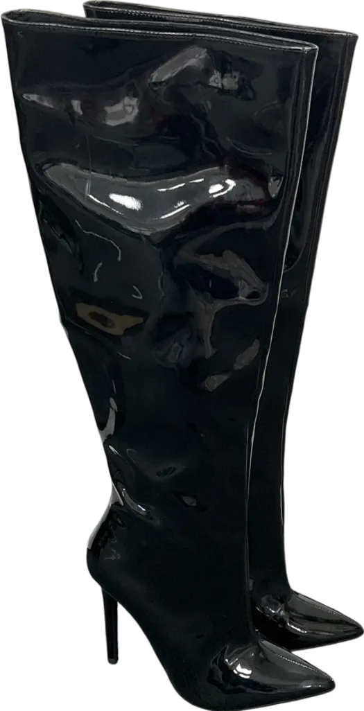 ASOS Black Patent Knee High Boots UK 6 EU 39 👠