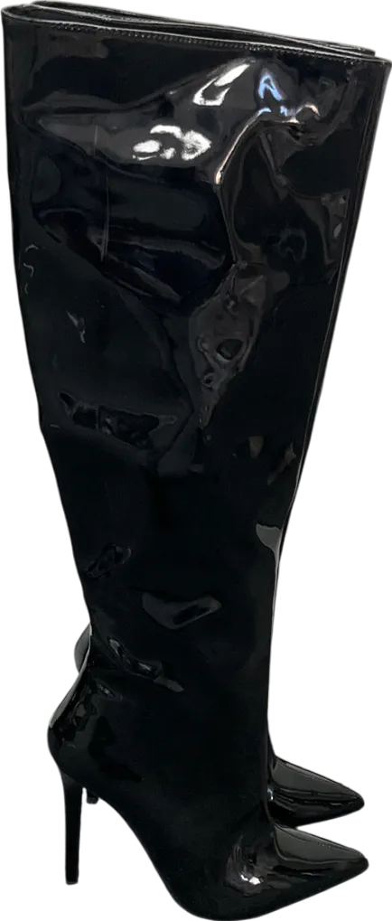 ASOS Black Patent Knee High Boots UK 6 EU 39 👠