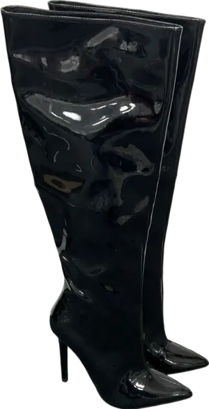 ASOS Black Patent Knee High Boots UK 6 EU 39 👠