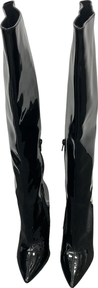 ASOS Black Patent Knee High Boots UK 6 EU 39 👠