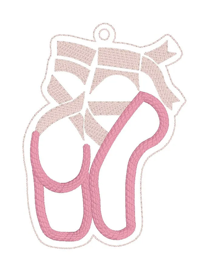 Ballet appliqué bookmark/bag tag/ornament machine embroidery design DIGITAL DOWNLOAD