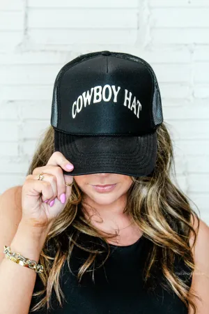 Black Cowboy Trucker Hat