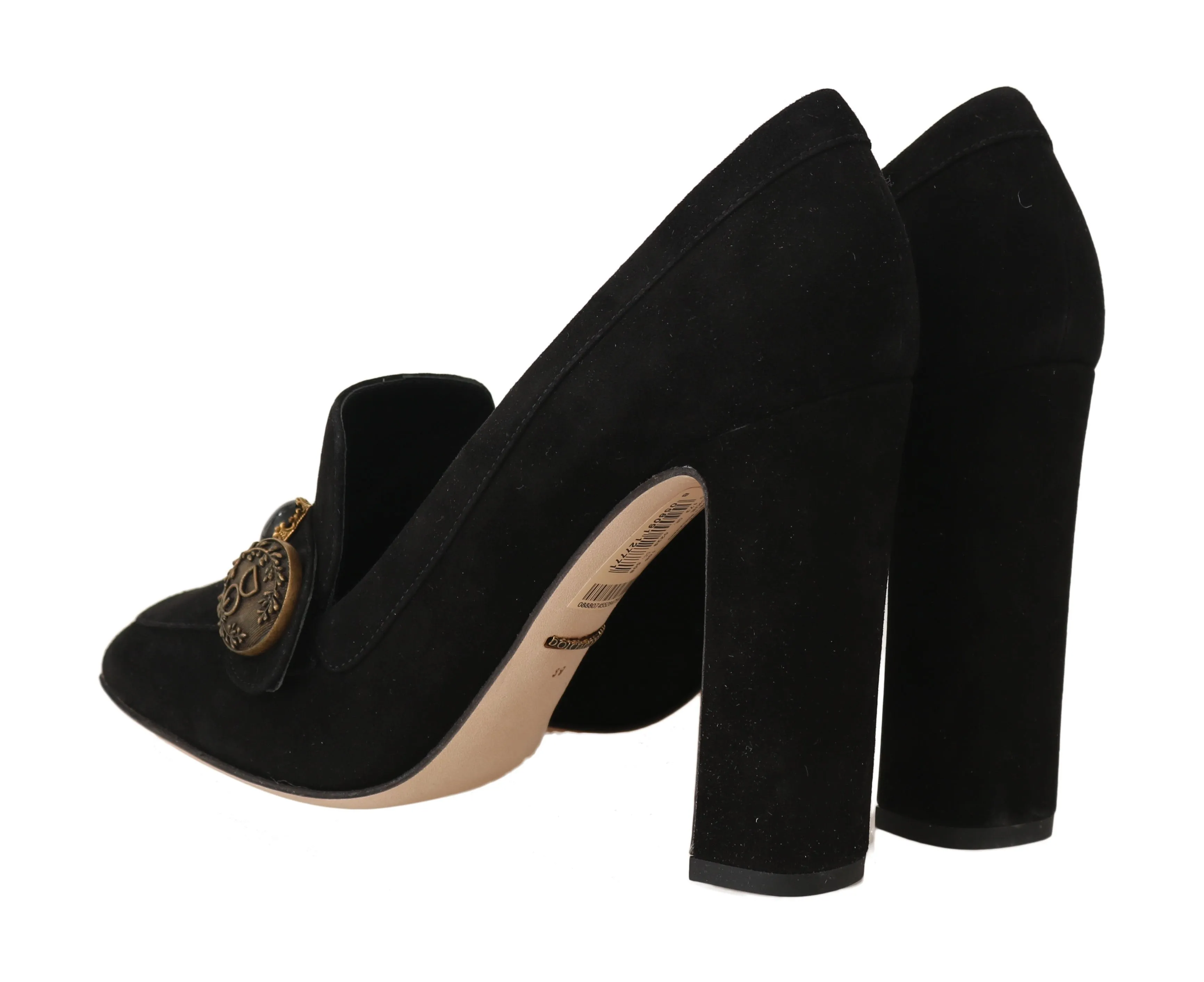 Black Suede Leather Pumps Heels