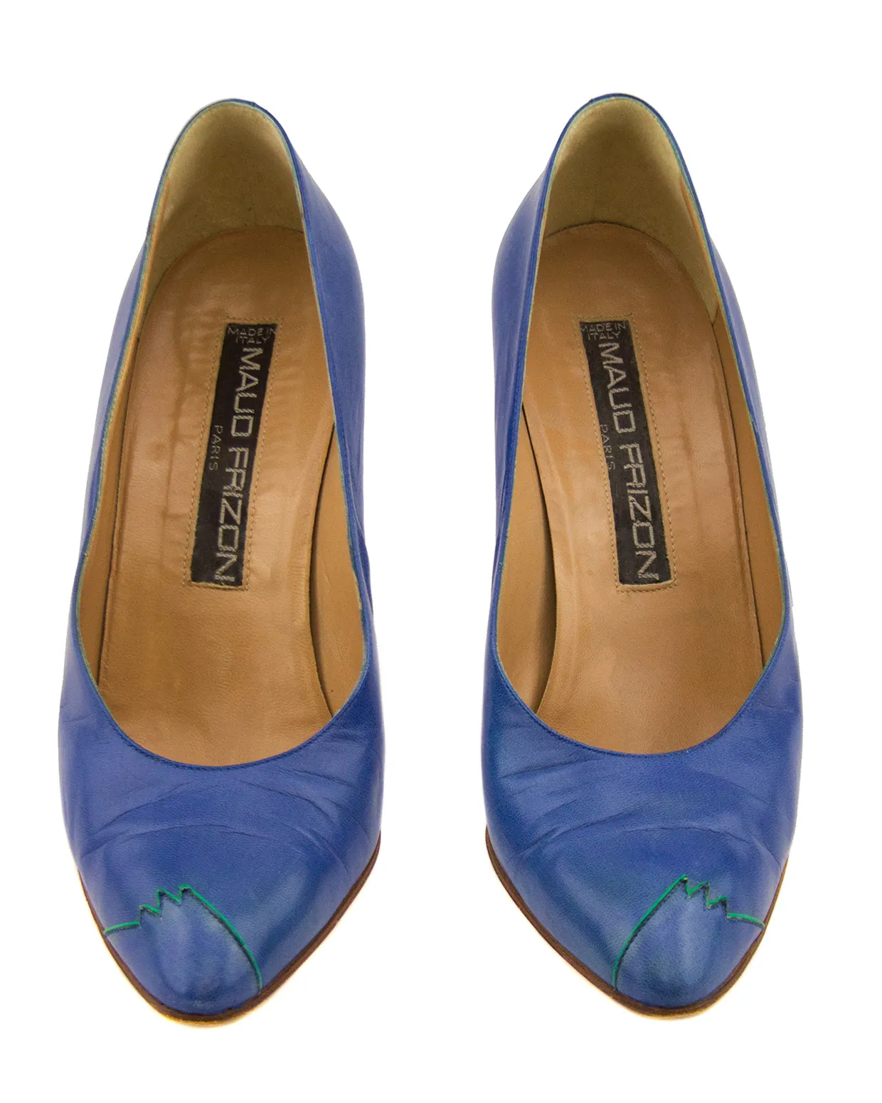 Blue Leather Pumps