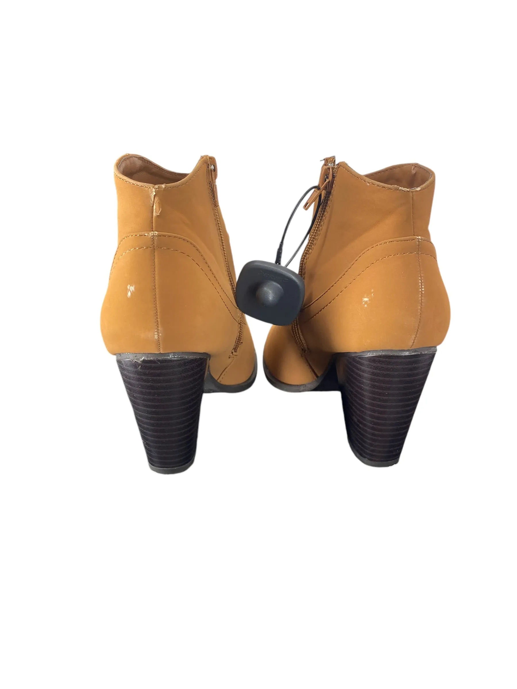 Boots Ankle Heels By Bamboo In Brown, Size: 8.5