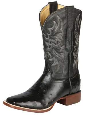 Botas Vaqueras Rodeo Imitacion de Avestruz Grabado en Piel Vacuno para Hombre 'El Señor de los Cielos' - ID: 44935