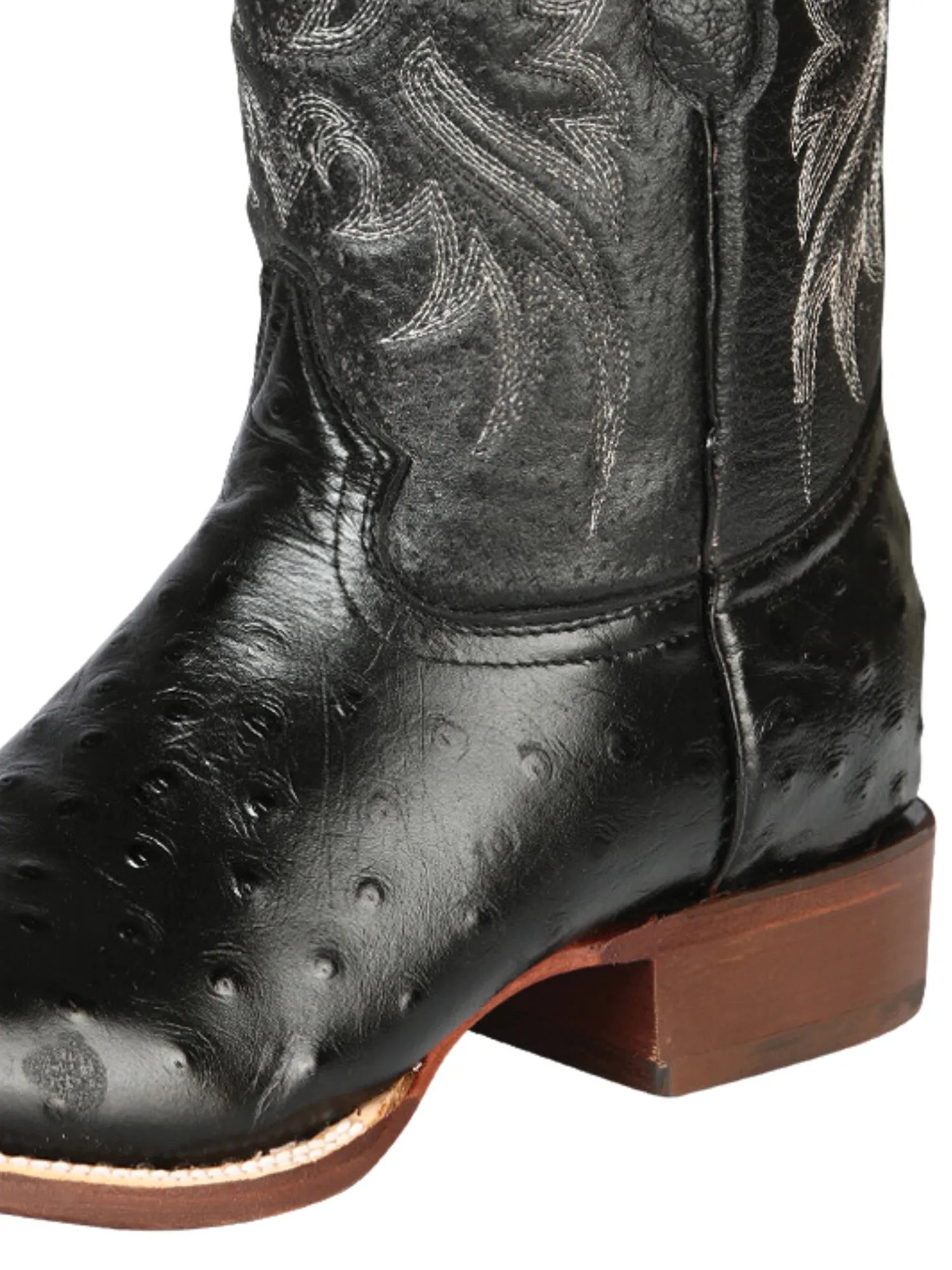 Botas Vaqueras Rodeo Imitacion de Avestruz Grabado en Piel Vacuno para Hombre 'El Señor de los Cielos' - ID: 44935