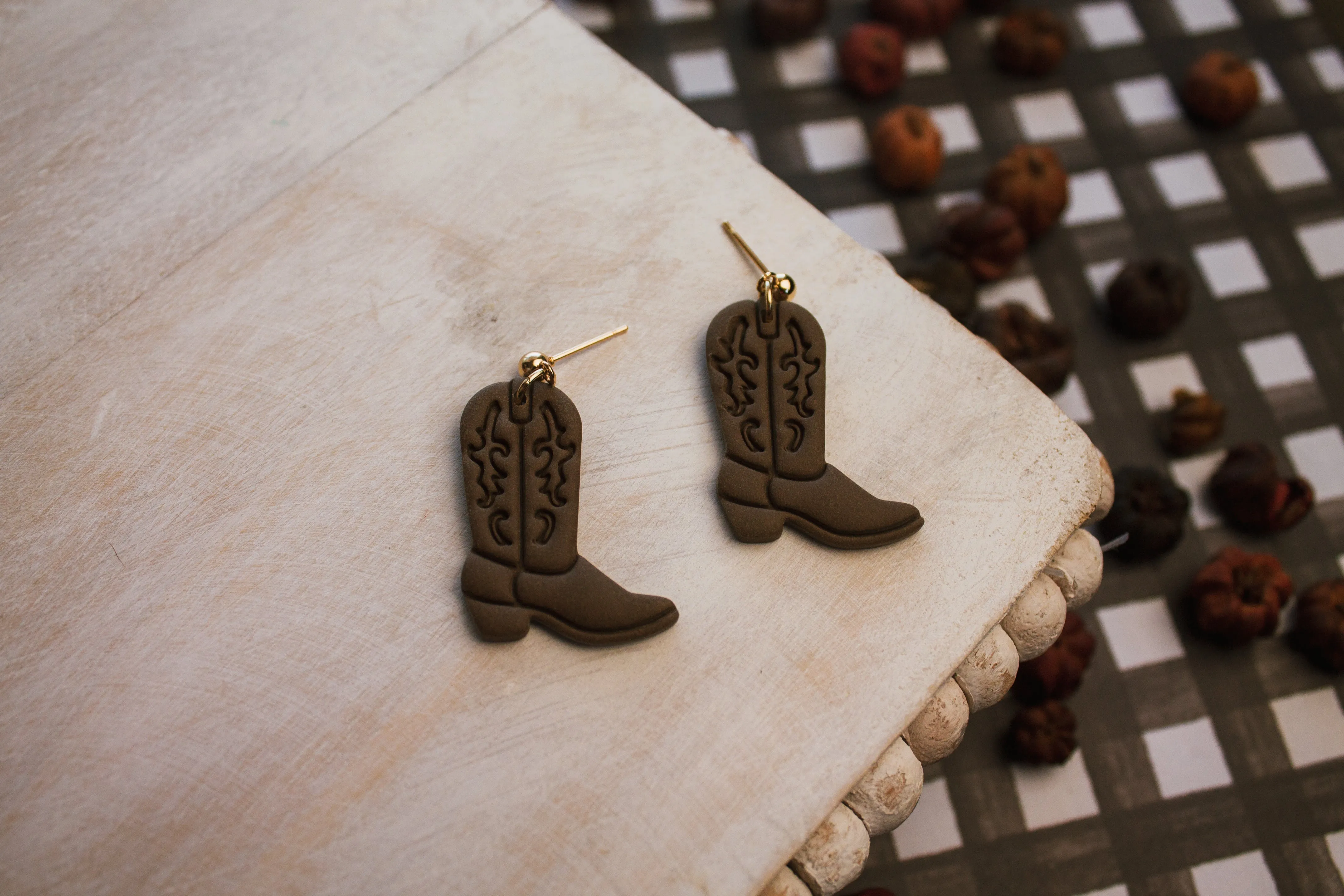 Brown Cowboy Boot Dangles