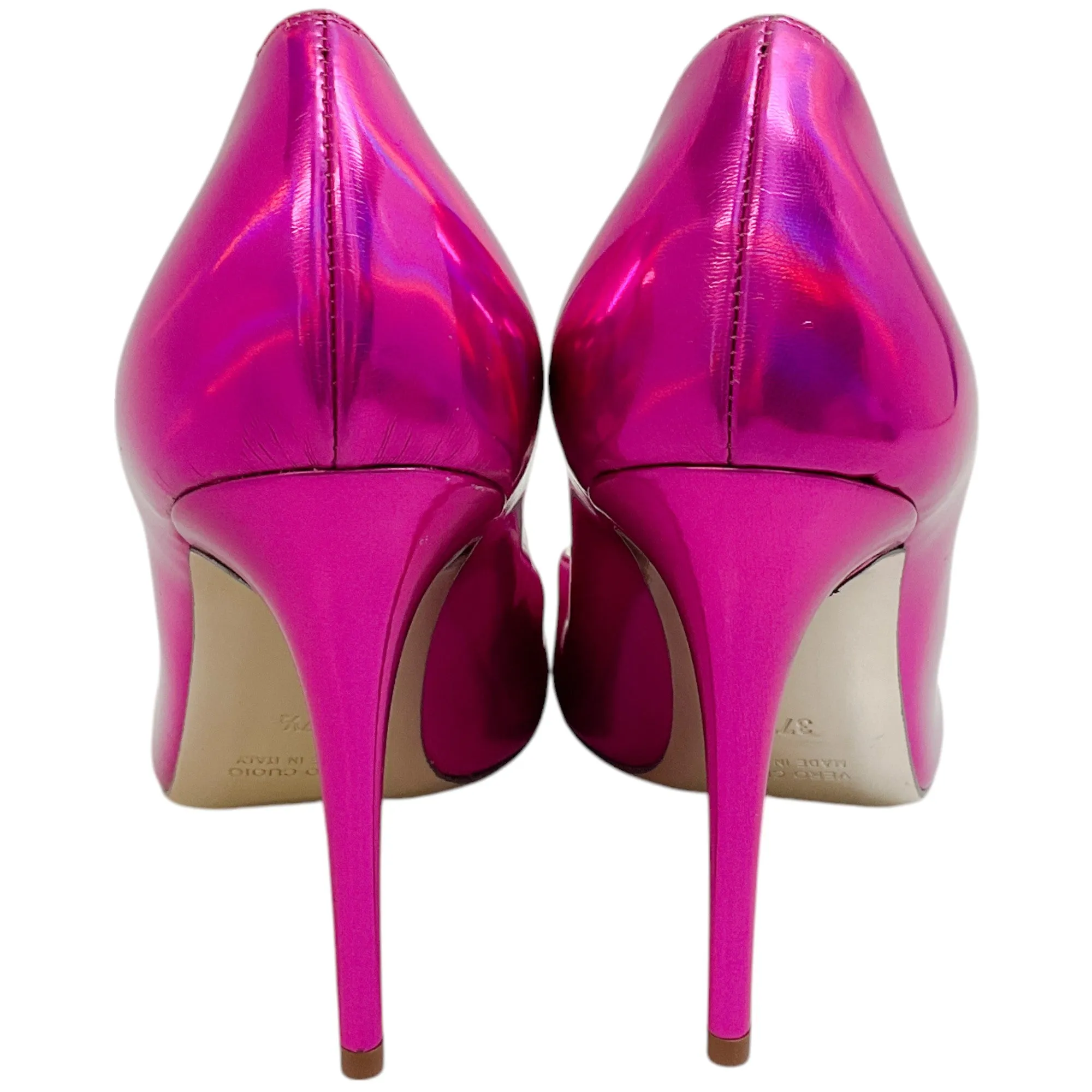 Bruno Frisoni Hot Pink Holographic Leather Pumpette Pumps