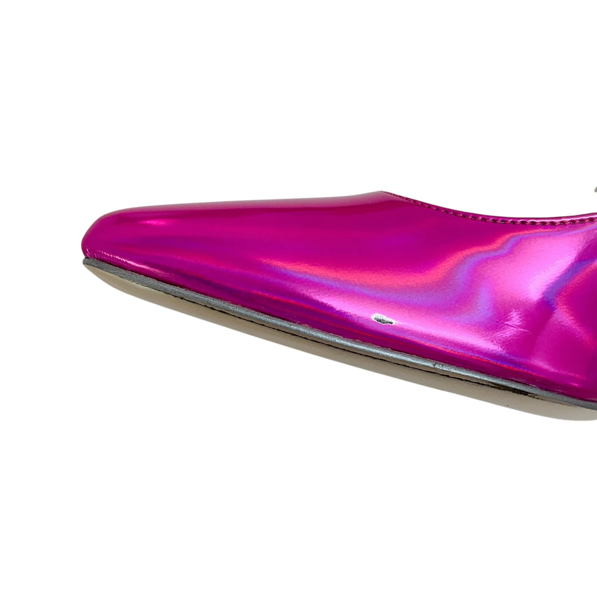 Bruno Frisoni Hot Pink Holographic Leather Pumpette Pumps