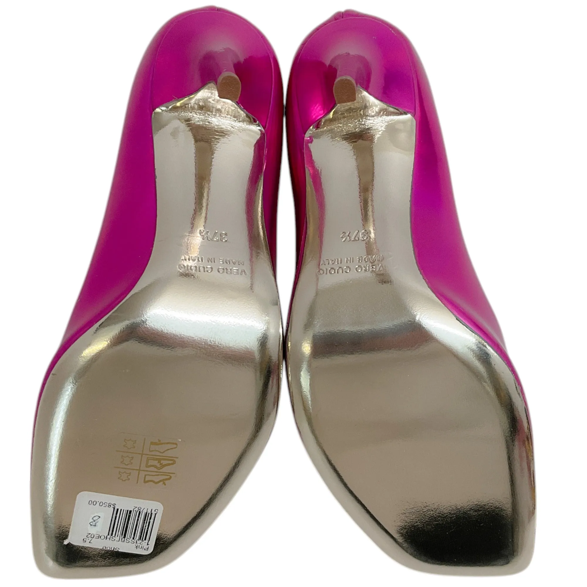 Bruno Frisoni Hot Pink Holographic Leather Pumpette Pumps