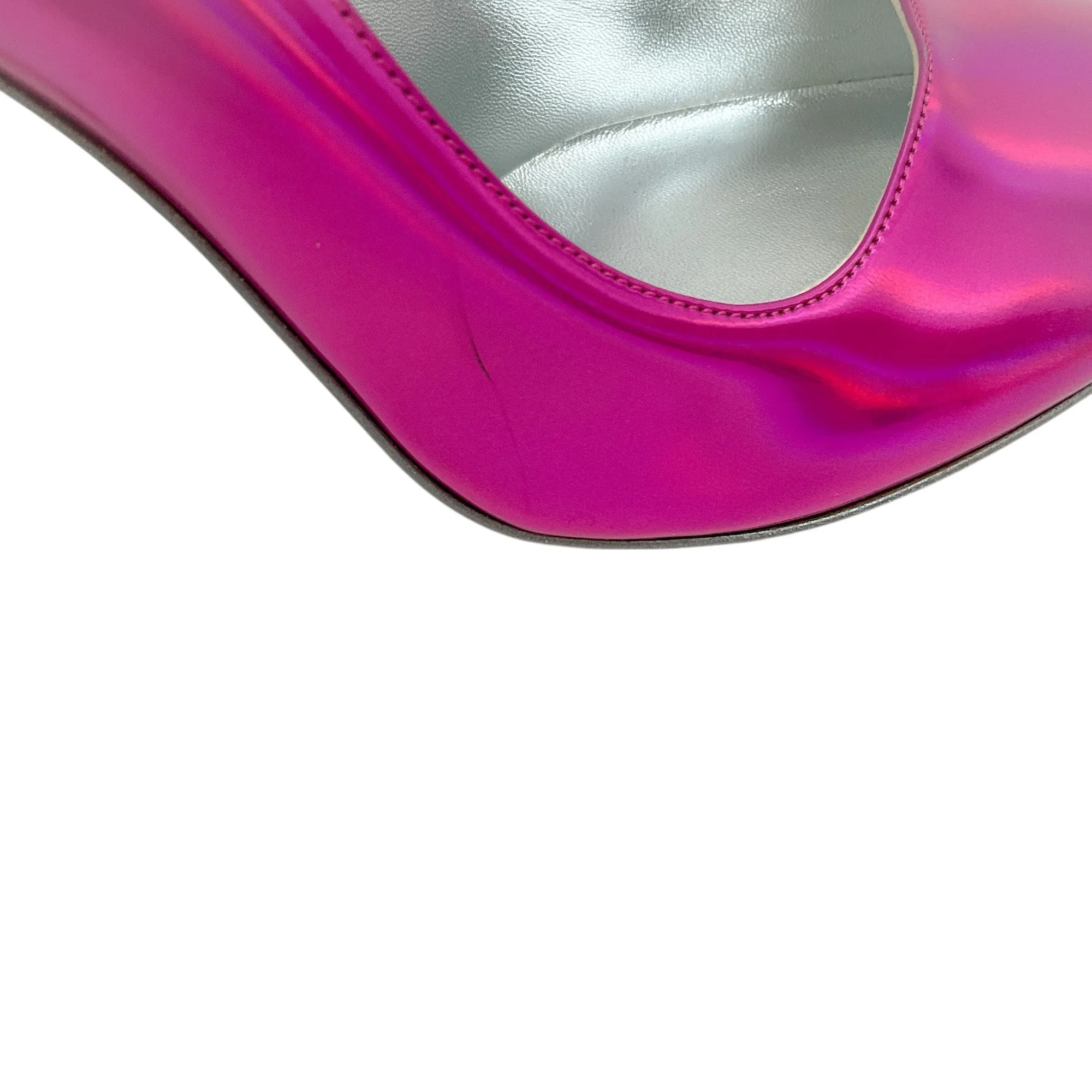 Bruno Frisoni Hot Pink Holographic Leather Pumpette Pumps