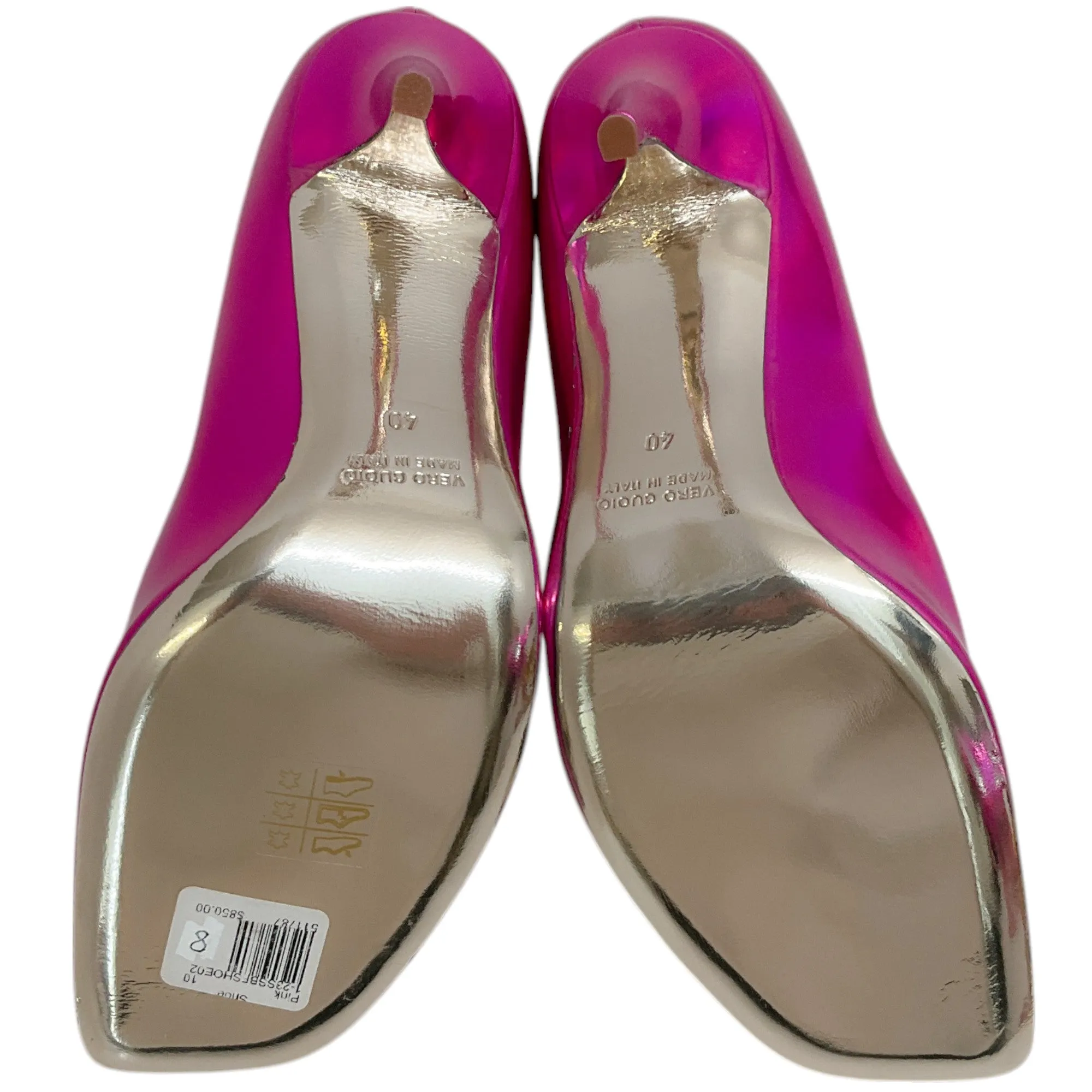 Bruno Frisoni Hot Pink Holographic Leather Pumpette Pumps