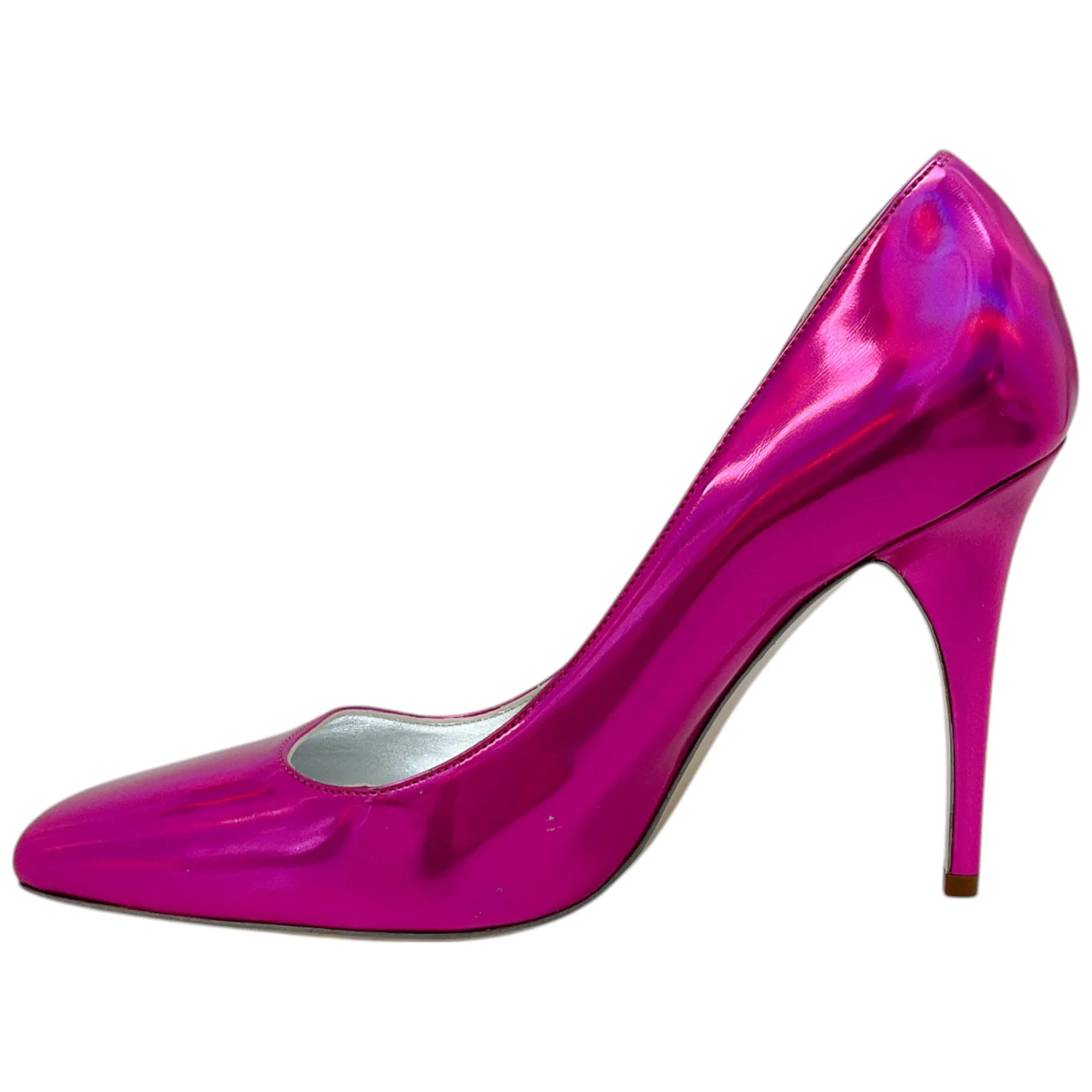 Bruno Frisoni Hot Pink Holographic Leather Pumpette Pumps