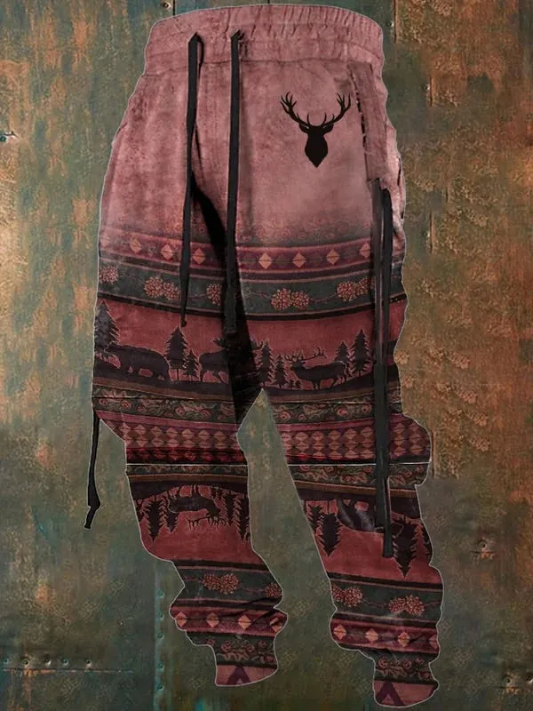🔥Buy 2 Get 5% Off🔥asual Retro Western Print Pocketed Sweatpants