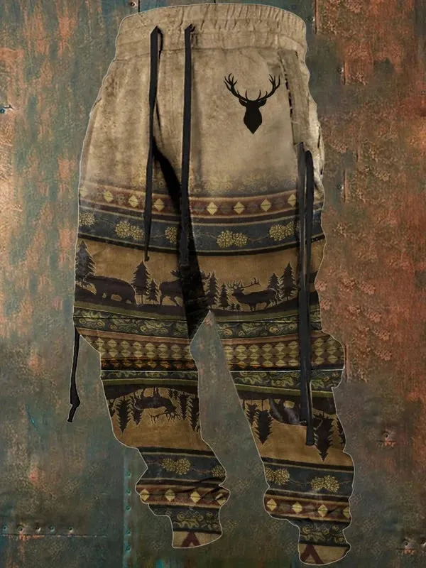 🔥Buy 2 Get 5% Off🔥asual Retro Western Print Pocketed Sweatpants