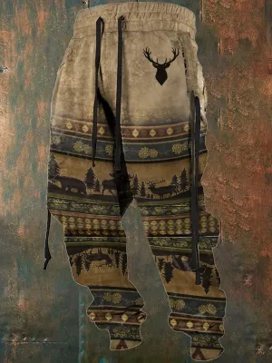 🔥Buy 2 Get 5% Off🔥asual Retro Western Print Pocketed Sweatpants
